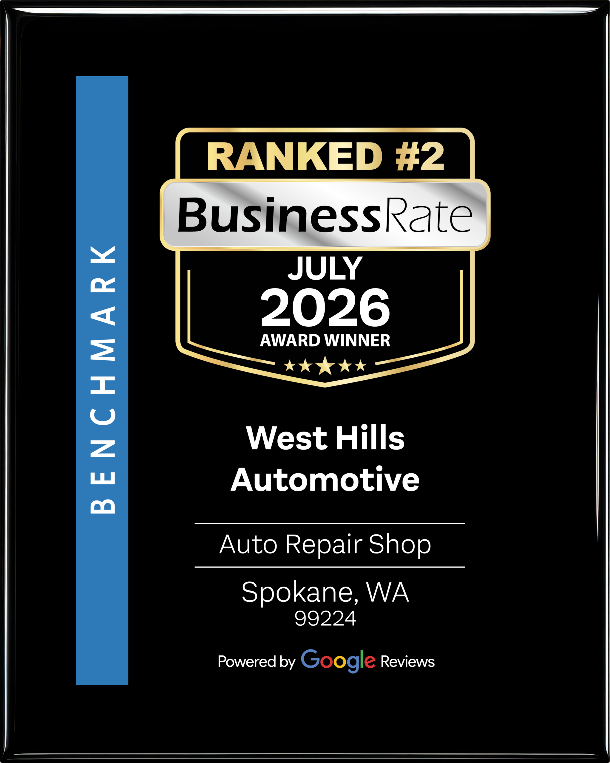 BusinessRate July 2026 Benchmark Award Winner